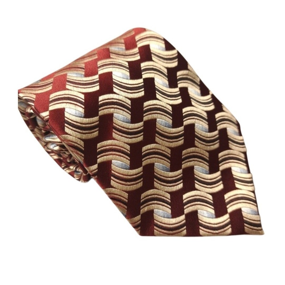 Geoffrey Beene Men's Tie Multicolor 100% Silk Classic Hand Made In China